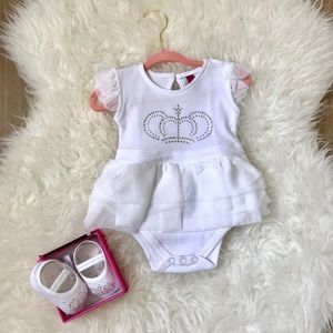 Tutu onesie with Swarovski crystals -new with tags